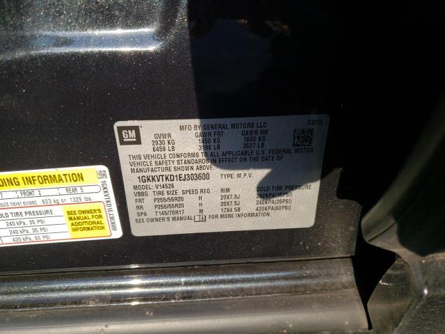 1GKKVTKD1EJ303600 GMC Acadia Denali