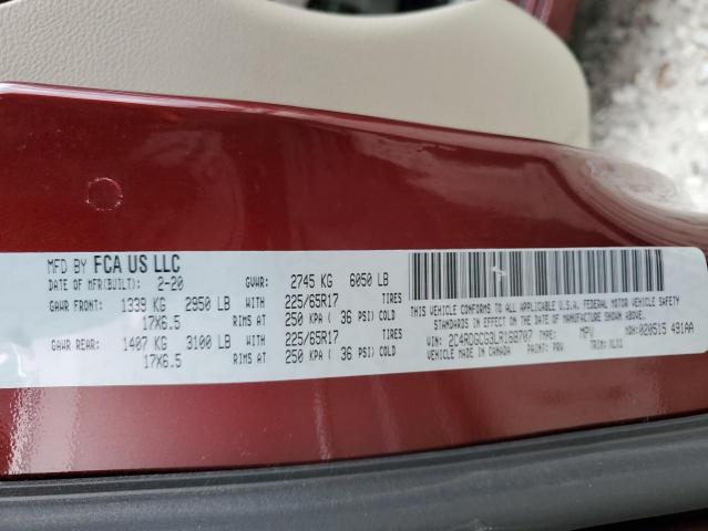 2C4RDGCG3LR168707 Dodge Grand Caravan Sxt