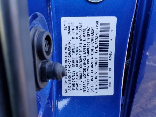 2HGFC2F50JH594698 Honda Civic Lx
