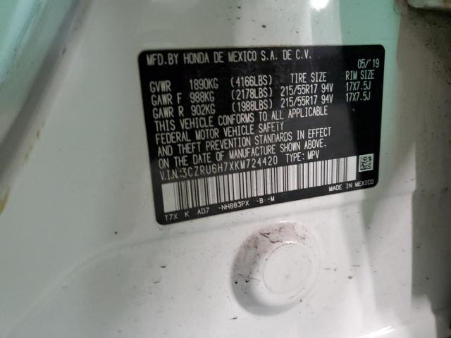 3CZRU6H7XKM724420 Honda Hr-v Exl