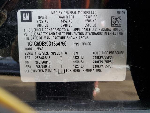 1GTG6DE39G1354756 GMC CANYON SLT
