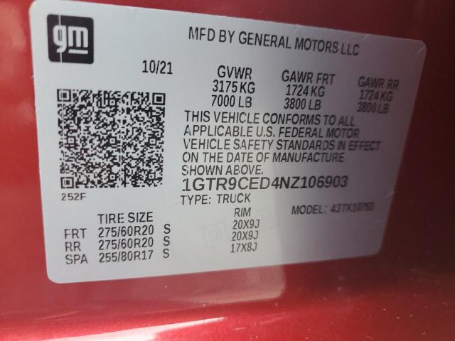 1GTR9CED4NZ106903 GMC Sierra Limited K1500 Elevation