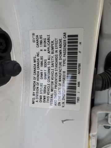 2HGFC2F58JH583318 Honda Civic Lx