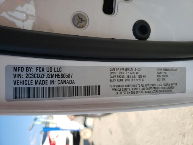2C3CDZFJ2MH580587 Dodge Challenger R/t Scat Pack
