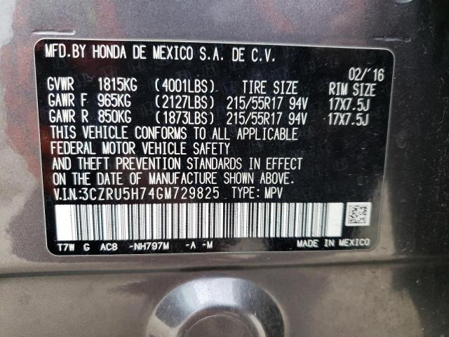 3CZRU5H74GM729825 Honda Hr-v Exl