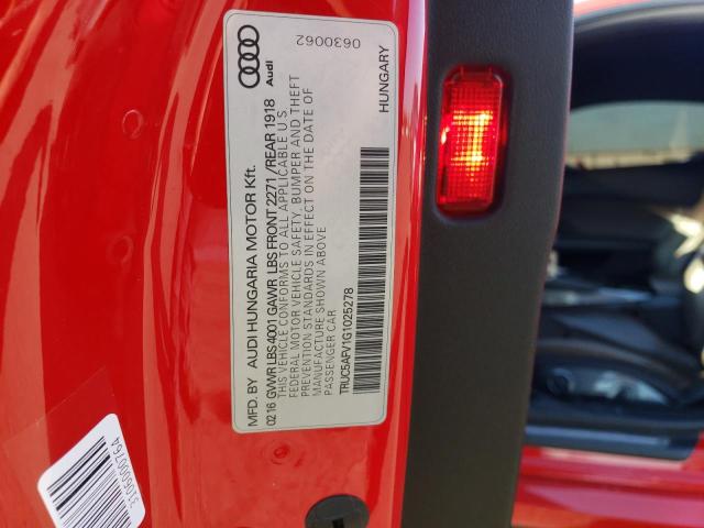 TRUC5AFV1G1025278 Audi TT