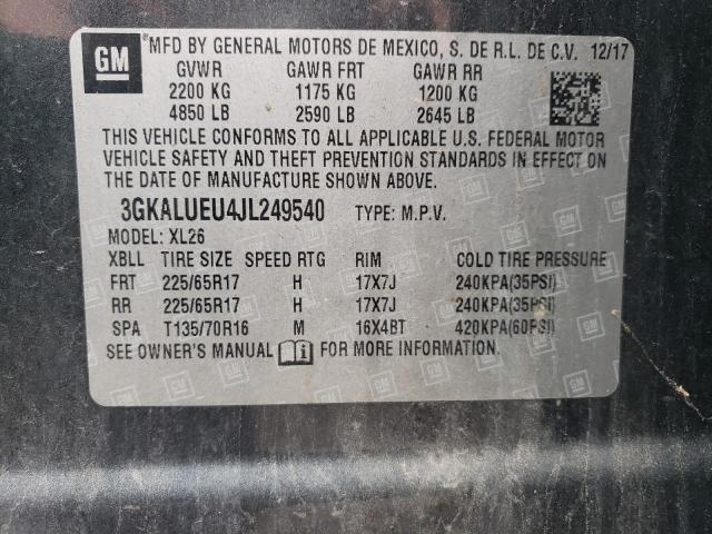 3GKALUEU4JL249540 GMC Terrain Sle