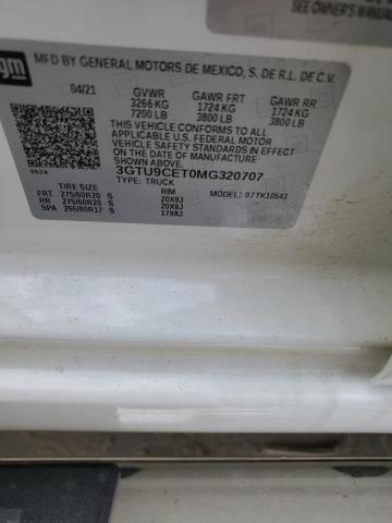 3GTU9CET0MG320707 GMC Sierra K1500 Elevation