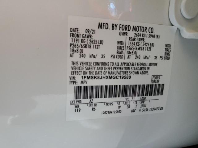 1FMSK8JHXMGC19580 Ford Explorer Timberline