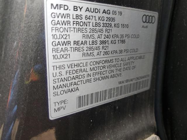 WA1BVAF12KD040070 Audi Q8 Premium Plus