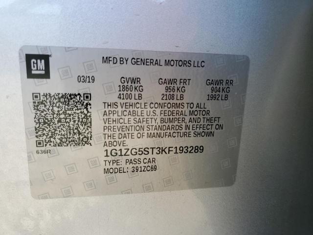 1G1ZG5ST3KF193289 Chevrolet MALIBU RS
