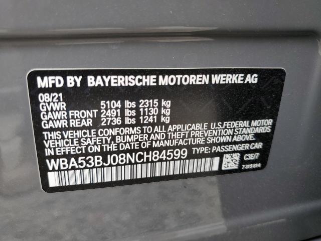 WBA53BJ08NCH84599 BMW 540 I