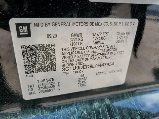 3GTU9DED9LG447954 GMC Sierra K1500 Slt