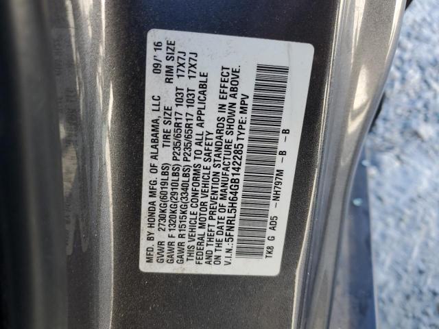 5FNRL5H64GB142285 Honda ODYSSEY EXL