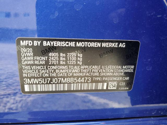 3MW5U7J07M8B54473 BMW M340I