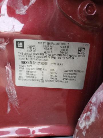 1GKKNSLS2HZ197560 GMC ACADIA SLE