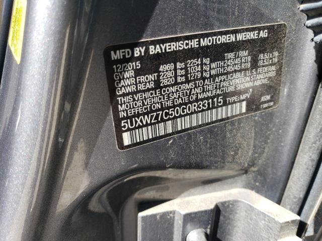 5UXWZ7C50G0R33115 BMW X3 Sdrive28i