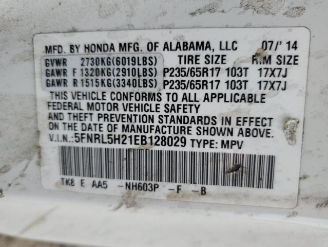 5FNRL5H21EB128029 Honda ODYSSEY LX