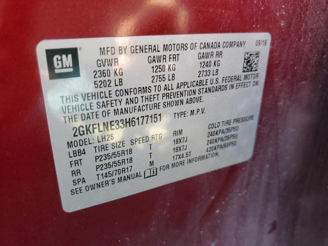 2GKFLNE33H6177151 GMC Terrain Sle
