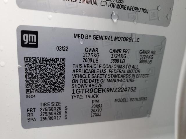 1GTR9CEK9NZ224752 GMC Sierra Limited K1500 Elevation