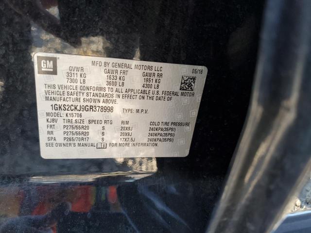 1GKS2CKJ9GR378998 GMC YUKON DENALI