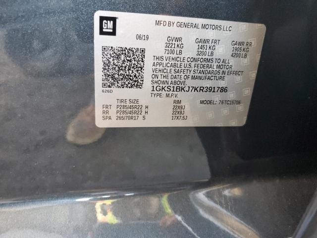 1GKS1BKJ7KR391786 GMC YUKON SLT