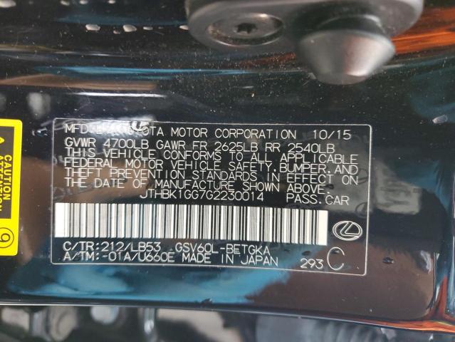 JTHBK1GG7G2230014 Lexus ES 350