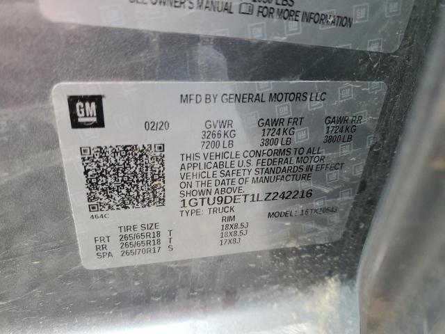 1GTU9DET1LZ242216 GMC Sierra K1500 Slt
