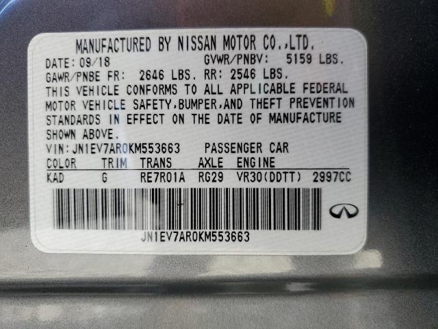 JN1EV7AR0KM553663 Infiniti Q50 LUXE