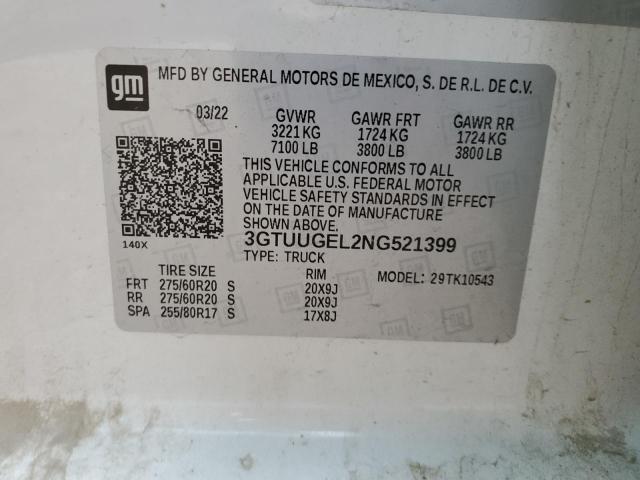 3GTUUGEL2NG521399 GMC Sierra K1500 Denali