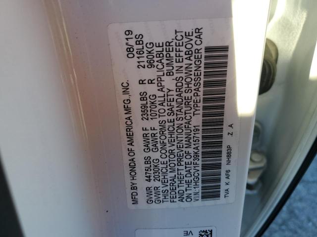 1HGCV1F39KA157191 Honda Accord Sport
