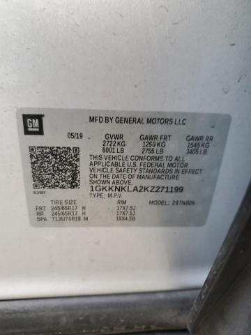 1GKKNKLA2KZ271199 GMC ACADIA SLE