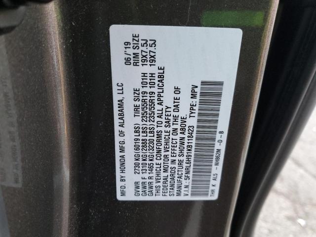 5FNRL6H91KB118423 Honda Odyssey Elite
