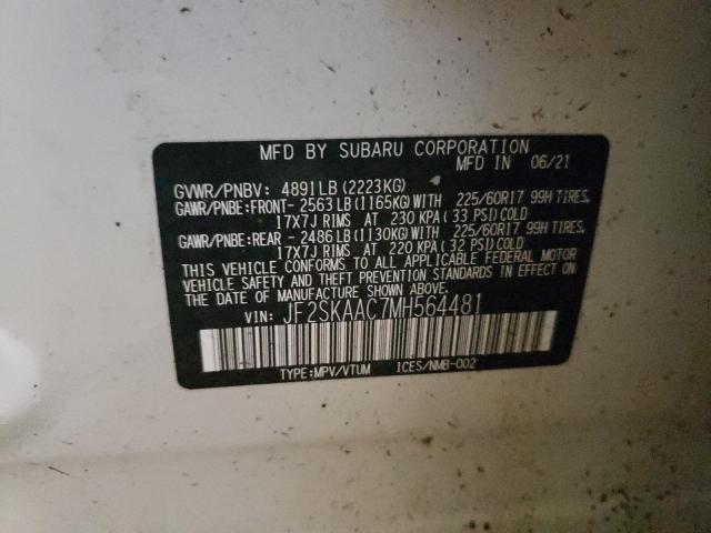 JF2SKAAC7MH564481 Subaru Forester