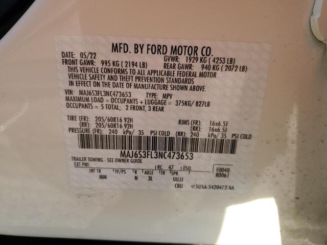 MAJ6S3FL3NC473653 Ford ECOSPORT S