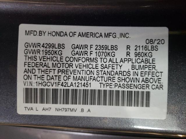1HGCV1F42LA121451 Honda ACCORD EX