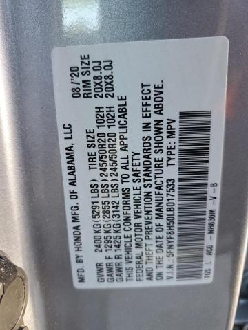 5FNYF8H50LB017533 Honda Passport Exl