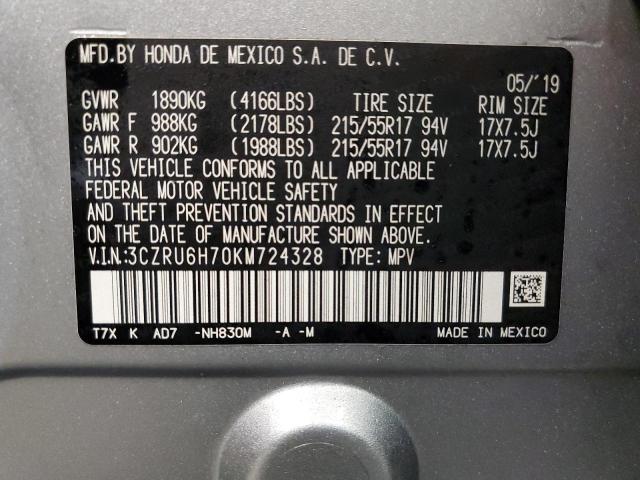 3CZRU6H70KM724328 Honda Hr-v Exl