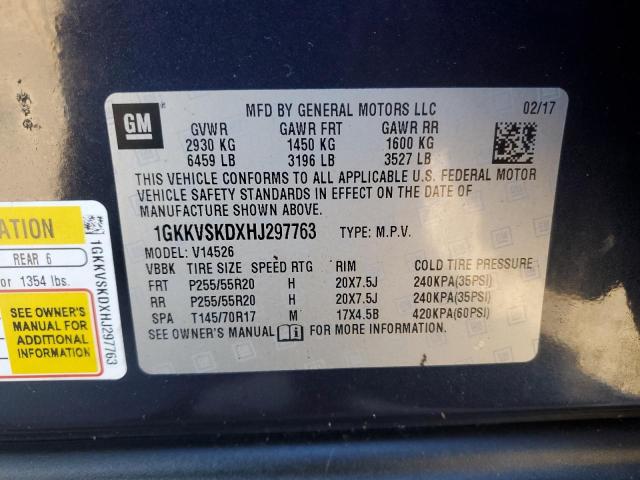 1GKKVSKDXHJ297763 GMC Acadia Limited Slt-2
