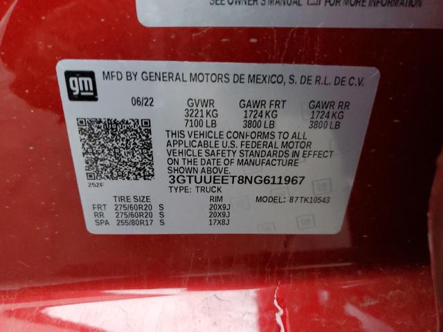 3GTUUEET8NG611967 GMC Sierra K1500 At4