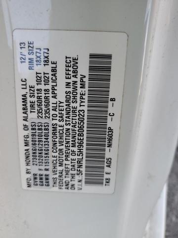 5FNRL5H96EB065023 Honda Odyssey Touring