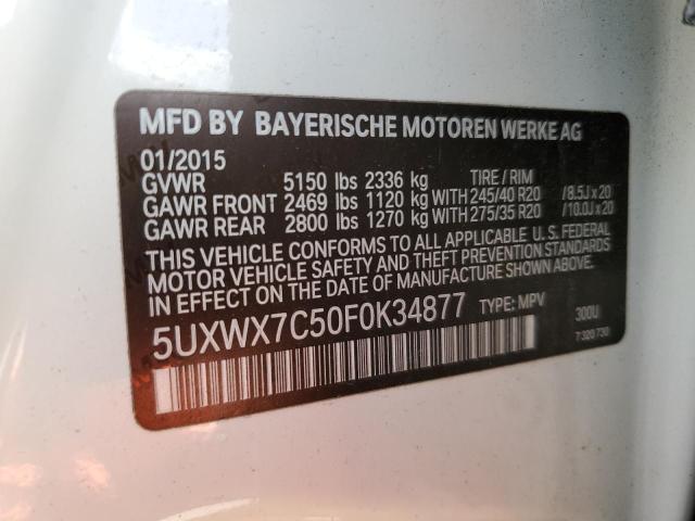 5UXWX7C50F0K34877 BMW X3 Xdrive35i