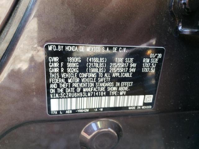 3CZRU6H93LM714184 Honda Hr-v Touring