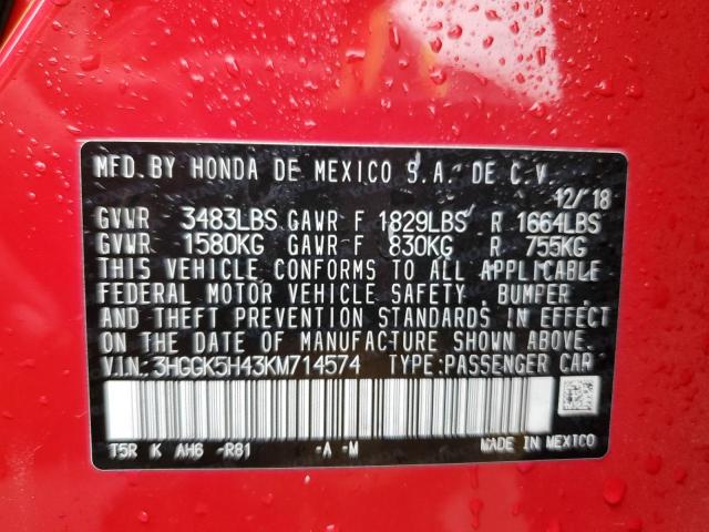 3HGGK5H43KM714574 Honda FIT LX