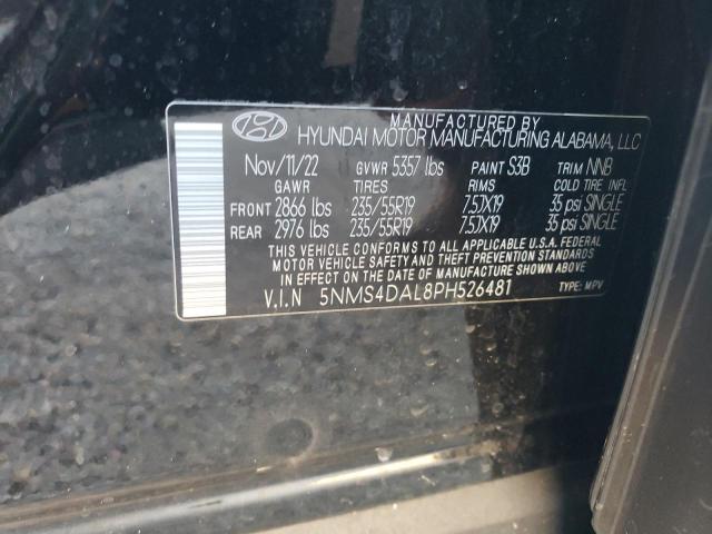 5NMS4DAL8PH526481 Hyundai Santa Fe Limited
