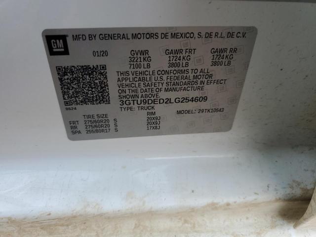 3GTU9DED2LG254609 GMC Sierra K1500 Slt