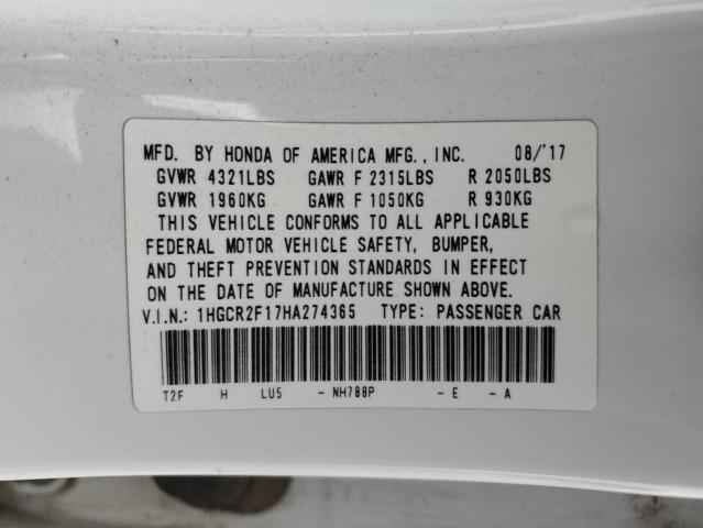 1HGCR2F17HA274365 Honda Accord Sport Special Edition
