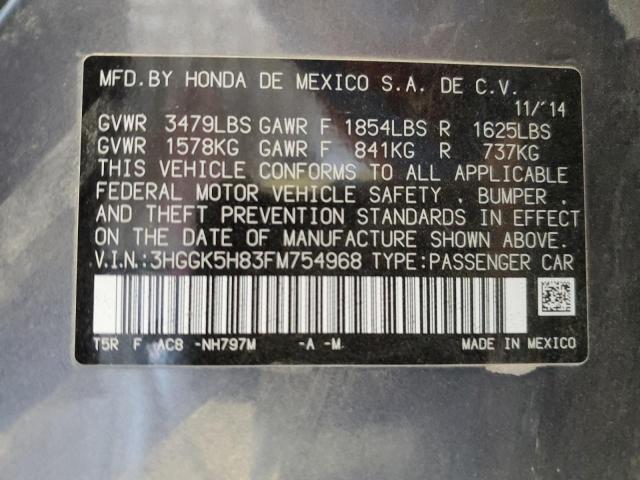3HGGK5H83FM754968 Honda FIT EX