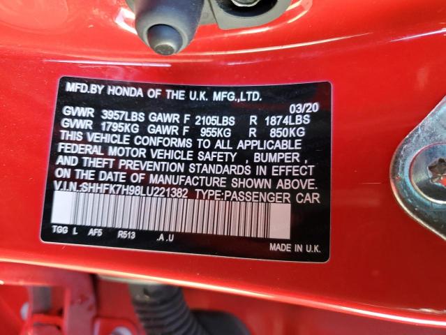 SHHFK7H98LU221382 Honda Civic Sport Touring