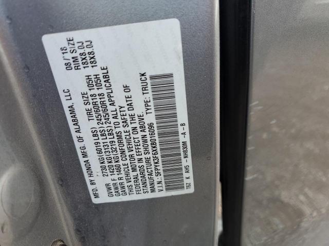 5FPYK3F6XKB016096 Honda Ridgeline Rtl